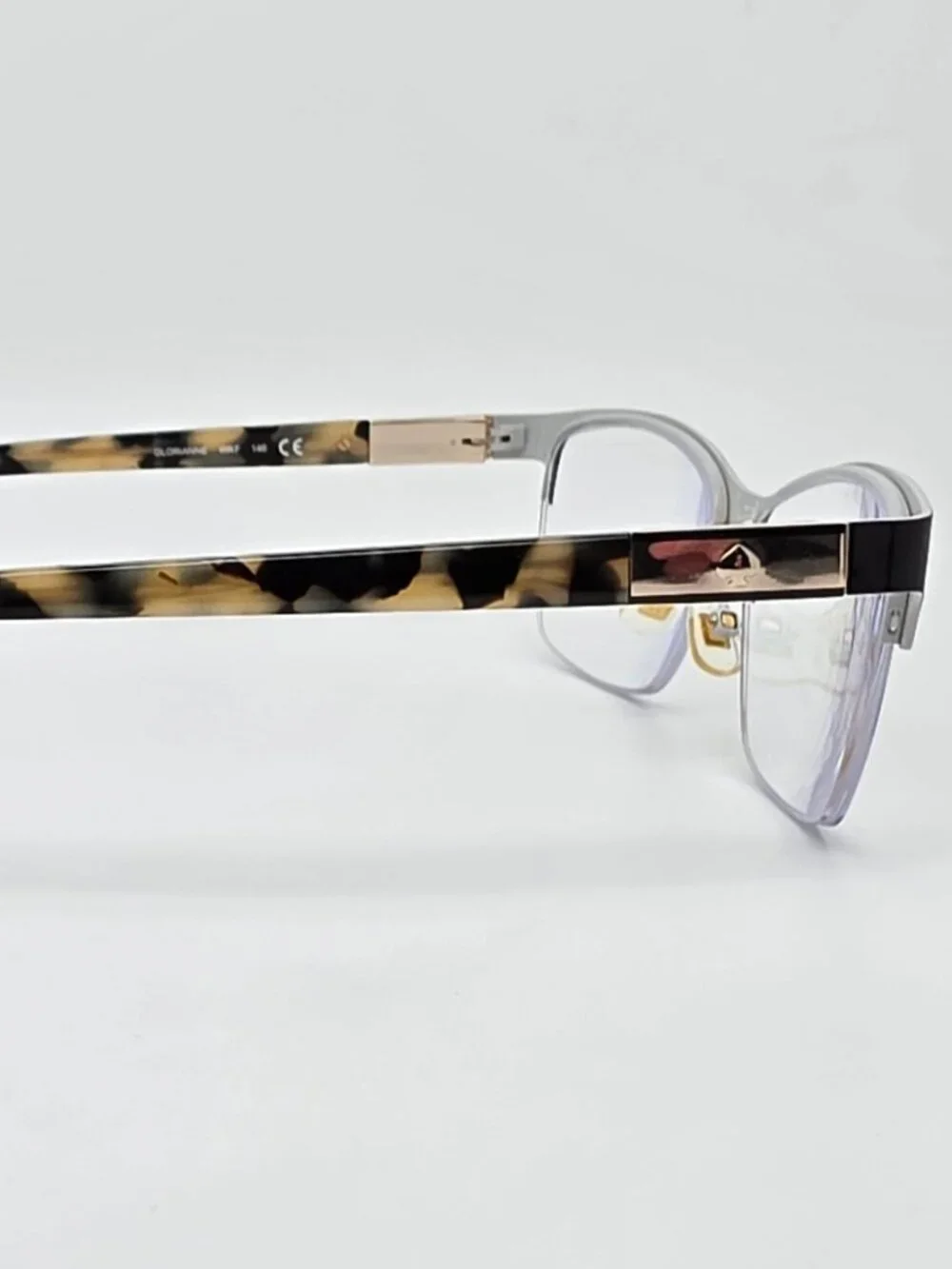 Kate Spade Glorianne Black Havana Semi Rimless Cat Eye Eyeglasses Frame 53mm